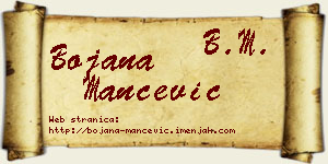 Bojana Mančević vizit kartica
